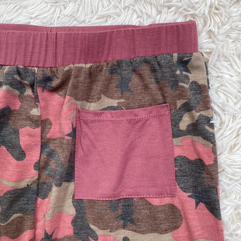 🎉HP🎉 Crescent Camouflage Star Pull On Skirt 💗 Mauve Pink & Gray - Picture 9 of 15